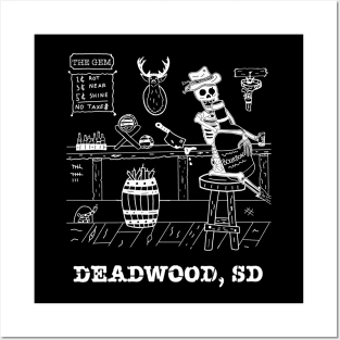 Deadwood Bar Skeleton Posters and Art